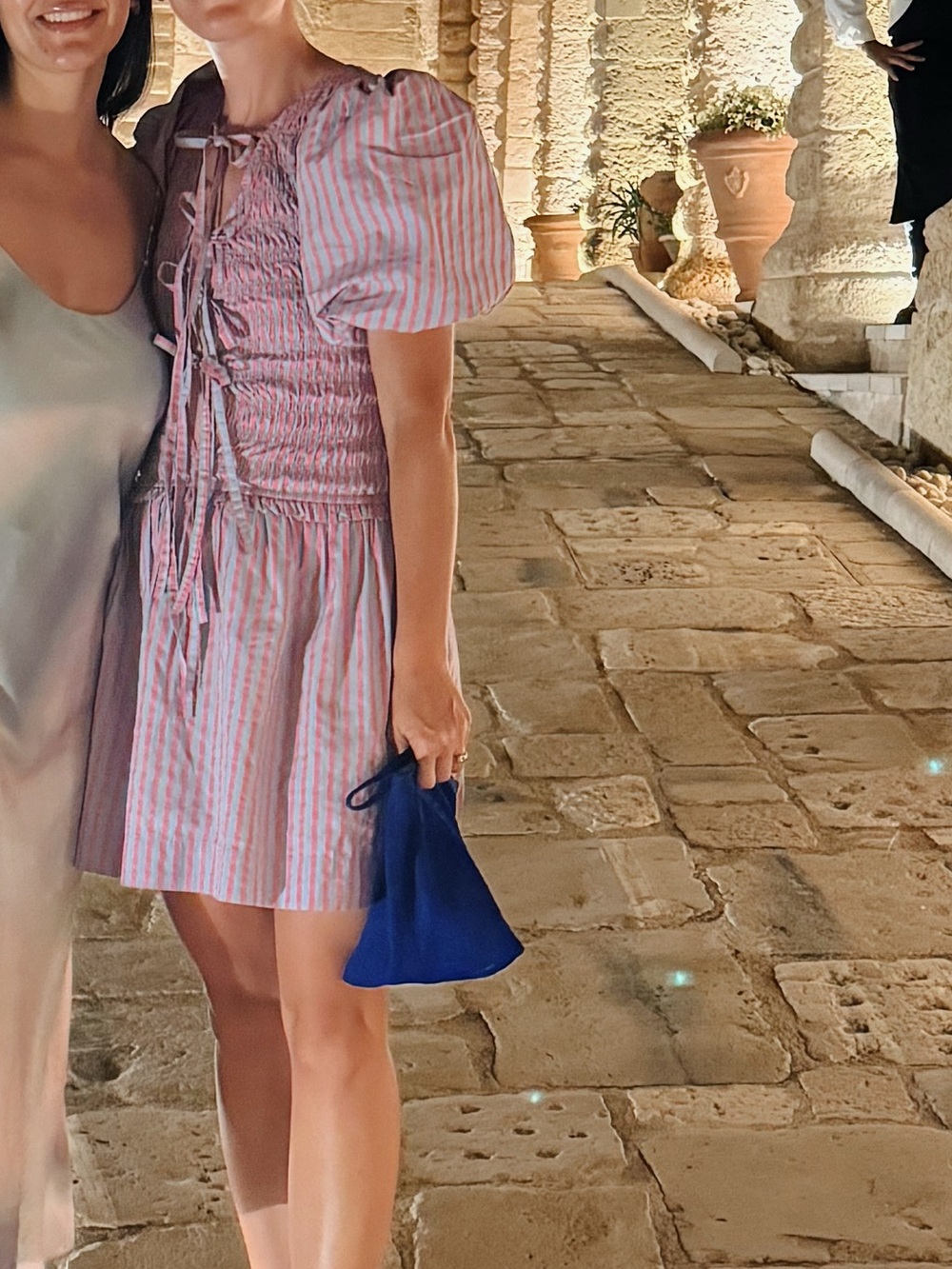 Damson Madder stripe tie dress